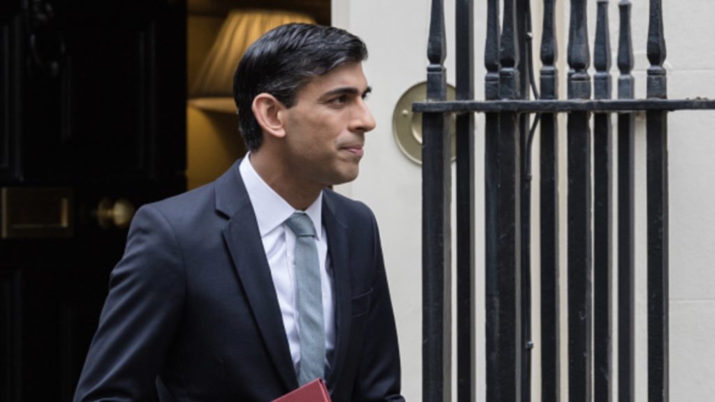 Chancellor of the Exchequer Rishi Sunak leaves 11 Downing Street in central London to deliver the Summer Statement in the House of Commons on 08 July, 2020 in London, England